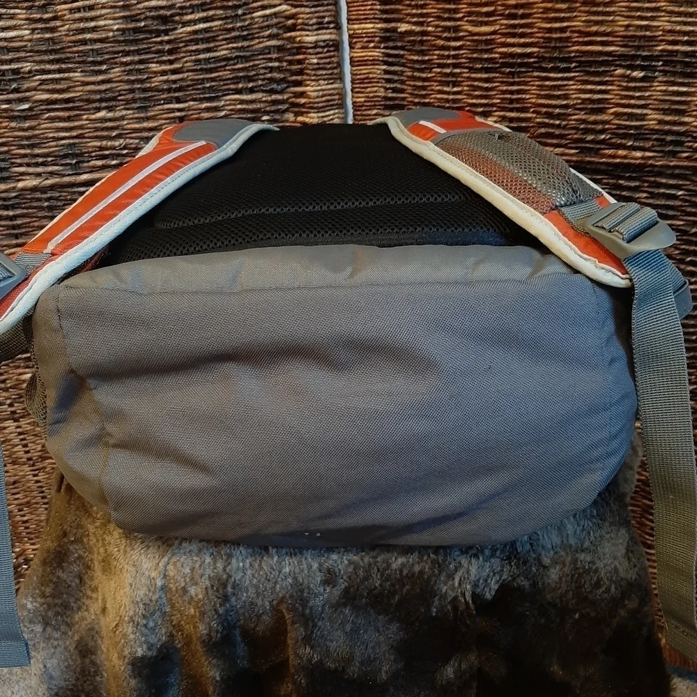 Lands' End Kids Backpack Gray Orange Laptop School Women's Hiking Gorpcore Camp